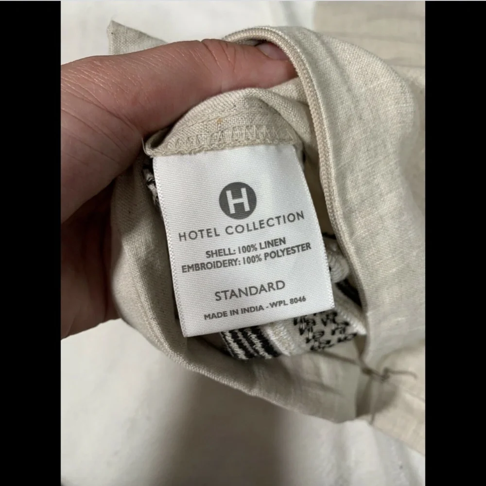 NIB $135 Hotel Collection Global Stripe‎ (1) Linen Standard Sham #238